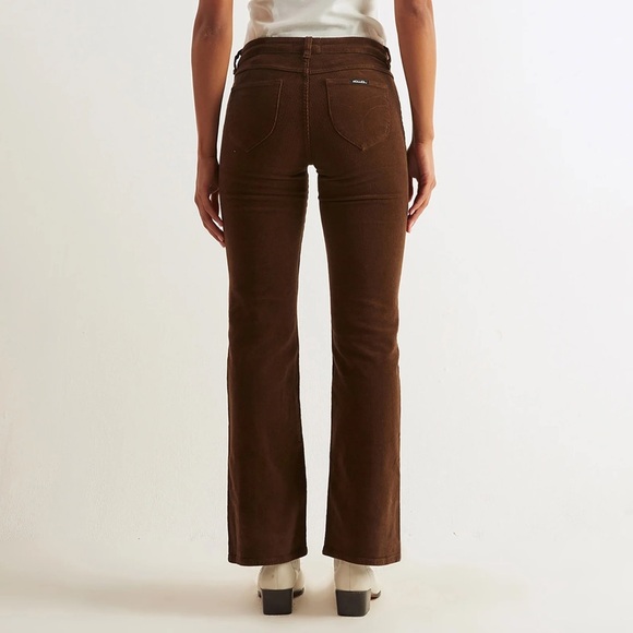 Rolla’s Brown Dallas Low Slim Fit Boot Cut Bootcut Cord Corduroy Pants Trousers - Picture 1 of 9